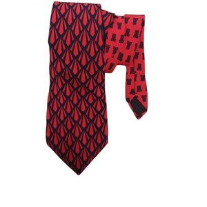 LANVIN Black Geometric Silk Tie FRANCE 58"/ 4.2" EC